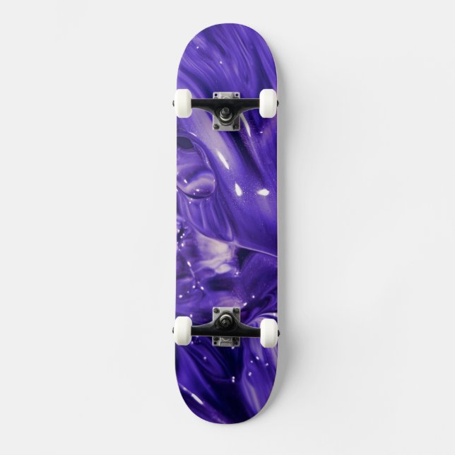 Lila Abstrakter Skater Skateboard (Vorderseite)