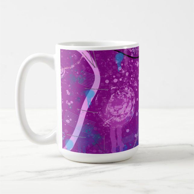 Lila Abstrakter Traum Kaffeetasse (Links)