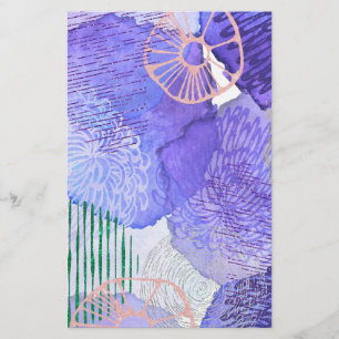 Lila abstraktes Design Briefpapier