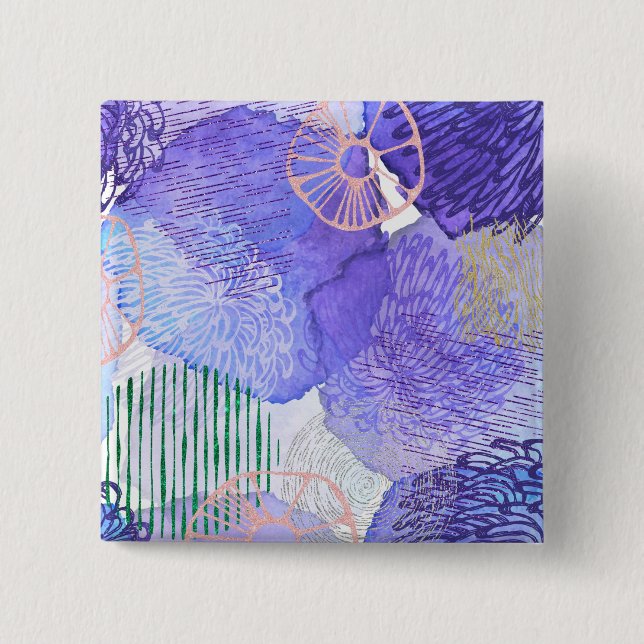 Lila abstraktes Design Button (Vorderseite)