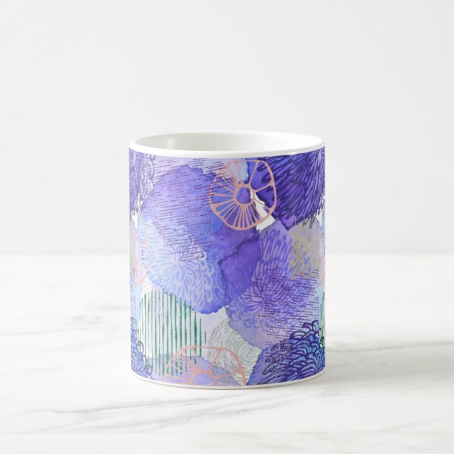 Lila abstraktes Design Kaffeetasse (Mittel)