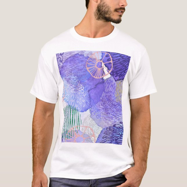 Lila abstraktes Design T-Shirt (Vorderseite)