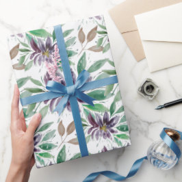 Lila Abstraktes gefrorenes Lotus Wasserfarbe Geschenkpapier