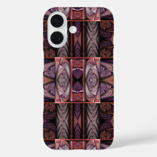 Lila Abstraktes Hartglas-Muster Rennie Mac iPhone 16 Hülle