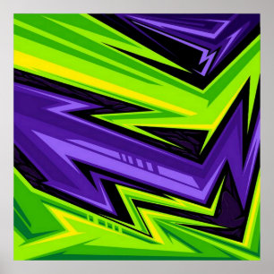 Lila Abstraktes Kunstposter von Lime Green Poster