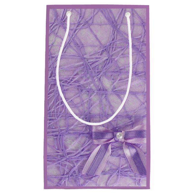 Lila abstraktes Muster und Bugbeutel Kleine Geschenktüte (Vorderseite)