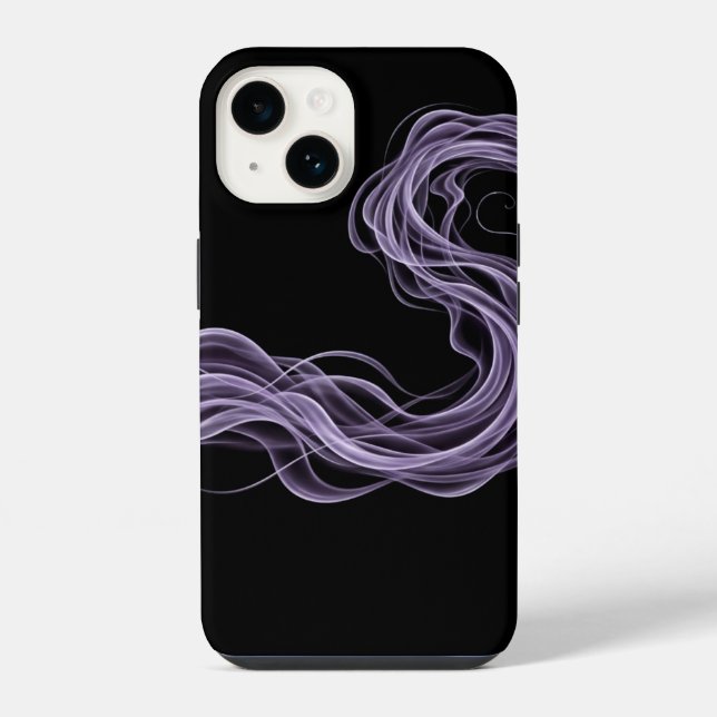 Lila Abstraktes Rauchen - Ätherische Mauer Kunst iPhone Hülle (Rückseite)