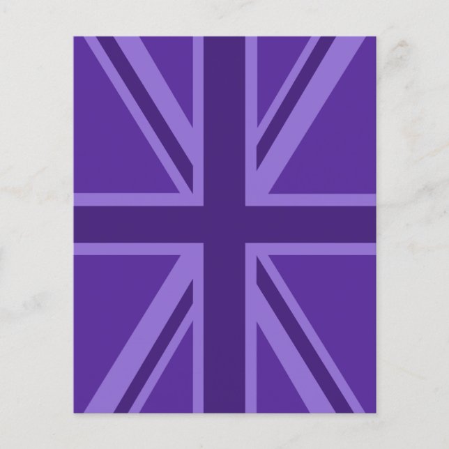 Lila Accent Union Jack Decor Flyer (Vorne)