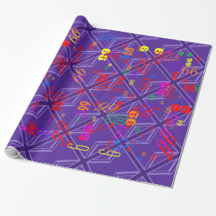 Lila Accent Union Jack Decor Geschenkpapier