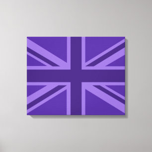 Lila Accent Union Jack Decor Leinwanddruck