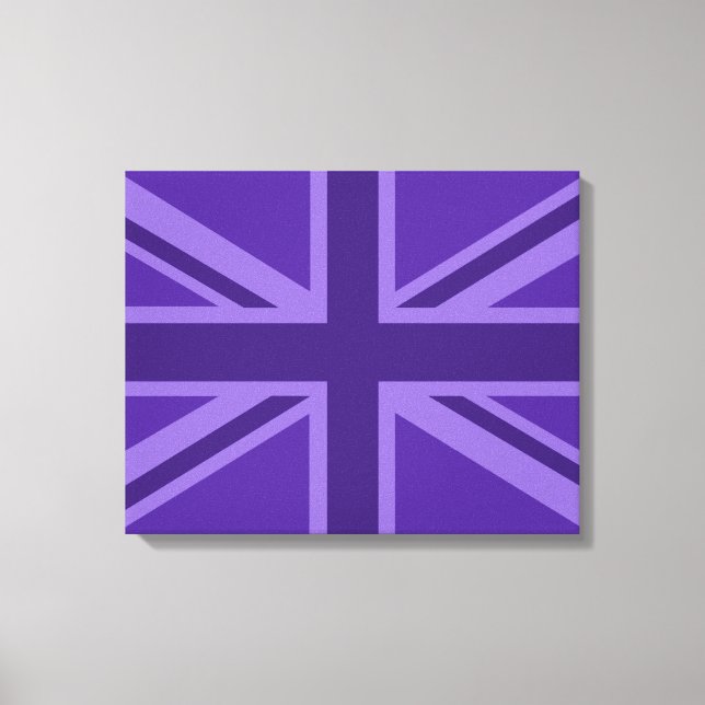 Lila Accent Union Jack Decor Leinwanddruck (Vorderseite)