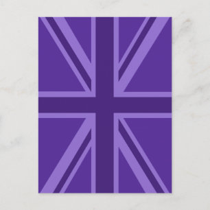 Lila Accent Union Jack Decor Postkarte
