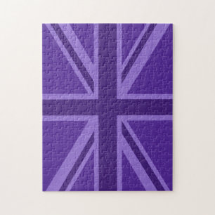 Lila Accent Union Jack Decor Puzzle