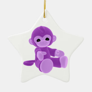Lila Affe Keramik Ornament
