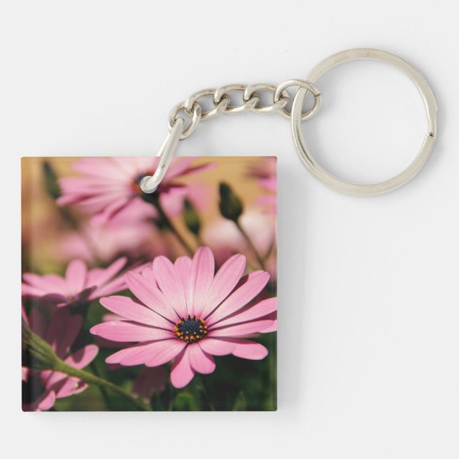 Lila African Daisy Schlüsselanhänger (Rückseite)
