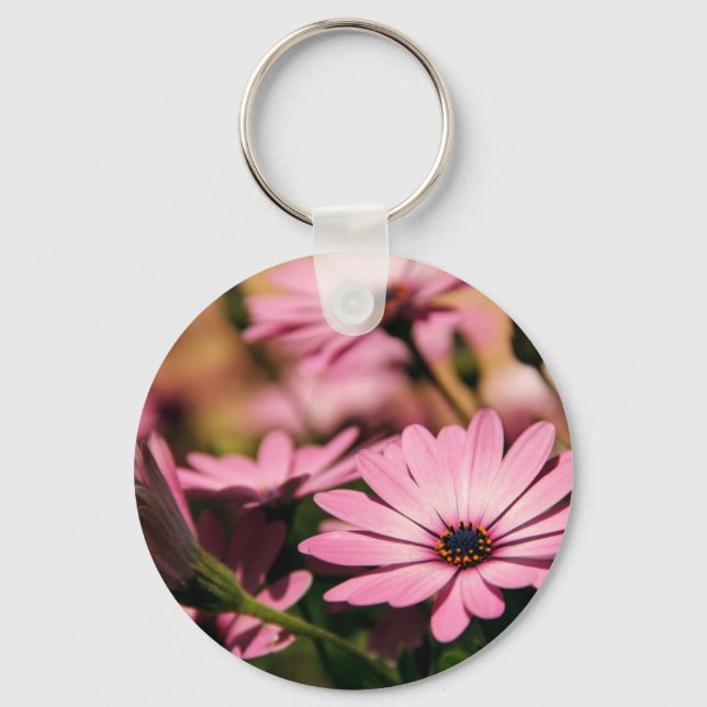 Lila African Daisy Schlüsselanhänger (Vorderseite)