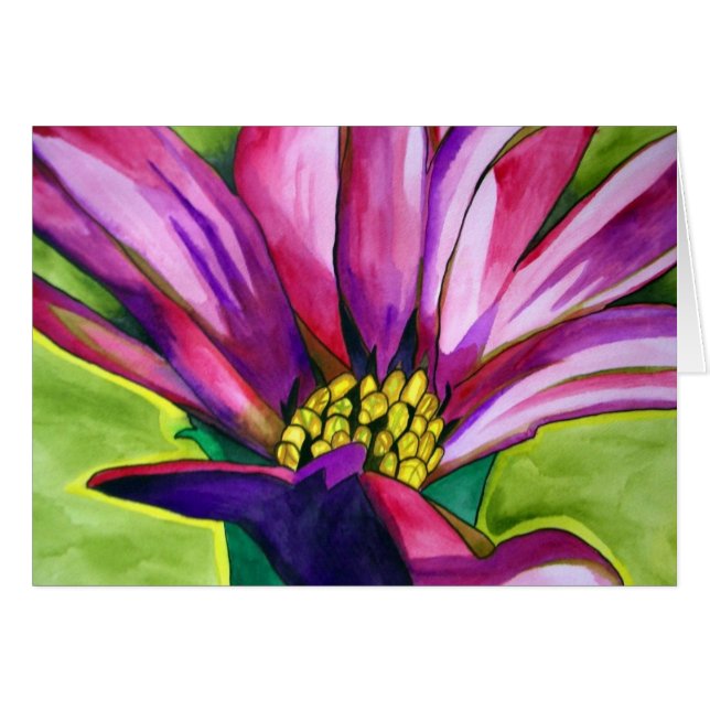 Lila afrikanische Daisy Aquarellkunst Blume (Vorderseite (Horizontal))