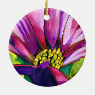 Lila afrikanische Daisy Aquarellkunst Blume Keramikornament