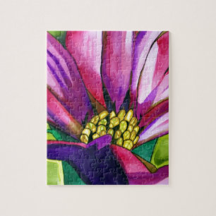 Lila afrikanische Daisy Aquarellkunst Blume Puzzle