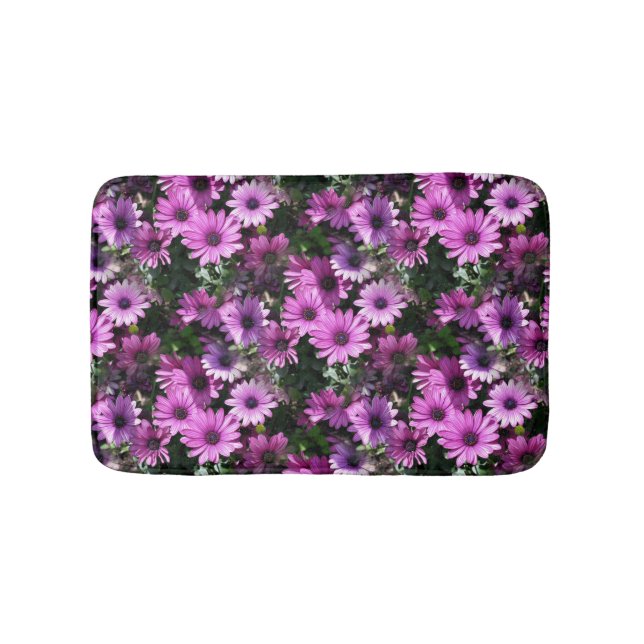 Lila afrikanisches Daisy-Blume Naturmuster Badematte (Vorderseite)