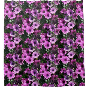 Lila afrikanisches Daisy-Blume Naturmuster Duschvorhang