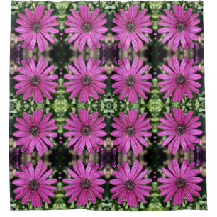 Lila afrikanisches Gänseblümchen-Blumenmuster Duschvorhang