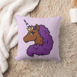 Lila Afro Unicorn Kissen