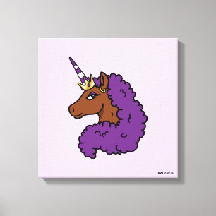 Lila Afro Unicorn Leinwanddruck