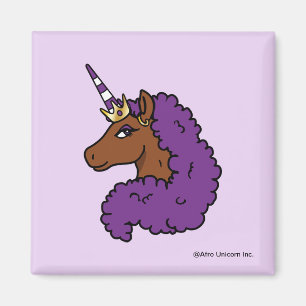 Lila Afro Unicorn Magnet