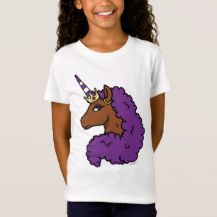 Lila Afro Unicorn T-Shirt
