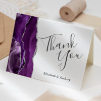 Lila Agate Silver Wedding Vielen Dank