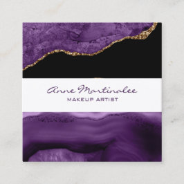 Lila Agate Square Business Card Quadratische Visitenkarte