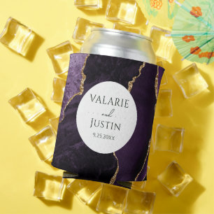 Lila Agate Stone Wedding Can Cooler Dosenkühler