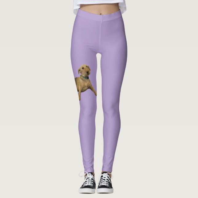 Lila Airedale-Leggings Leggings (Vorderseite)