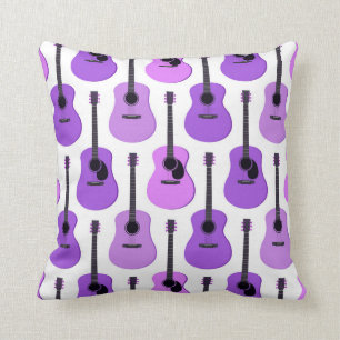 Lila Akustikgitarre-Muster Kissen