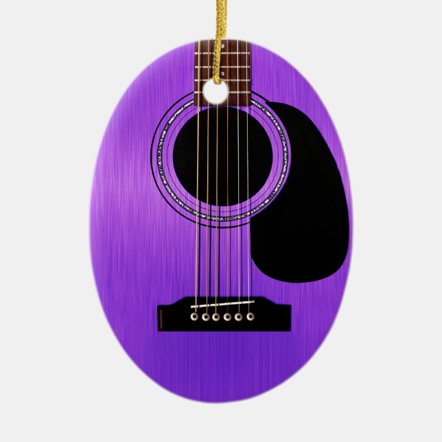 Lila akustische Gitarre Keramikornament (Vorne)