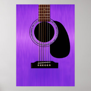 Lila akustische Gitarre Poster