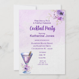 Lila Alexander Birthday Cocktail Party Einladung