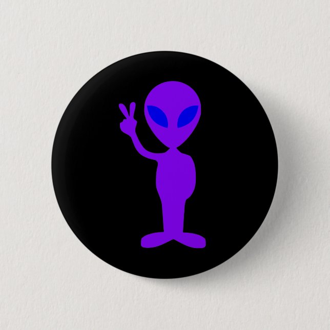 Lila Alien Button (Vorderseite)