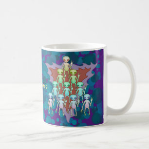 Lila Alien-Dreieck Kaffeetasse