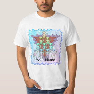 Lila Alien-Dreieck T-Shirt