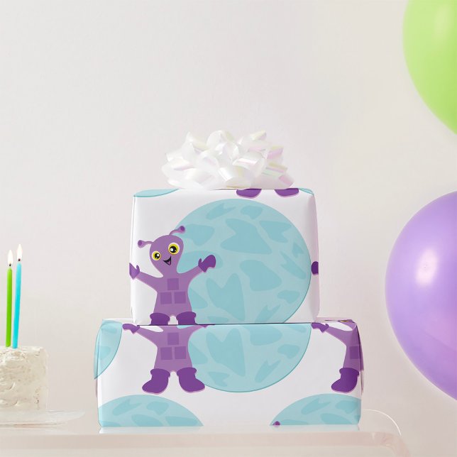 Lila Alien Geschenkpapier (Von Creator hochgeladen)