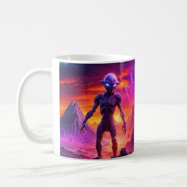 Lila Alien Kaffeetasse (Links)