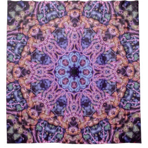 Lila Alien Kaleidoskopie Mandala Duschvorhang