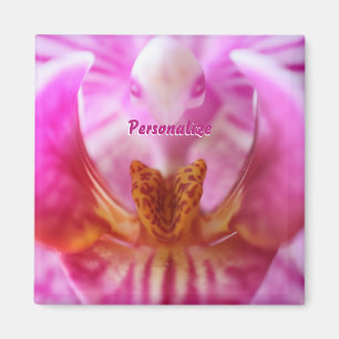 Lila Alien Orchid Orange Victim Floral Magnet