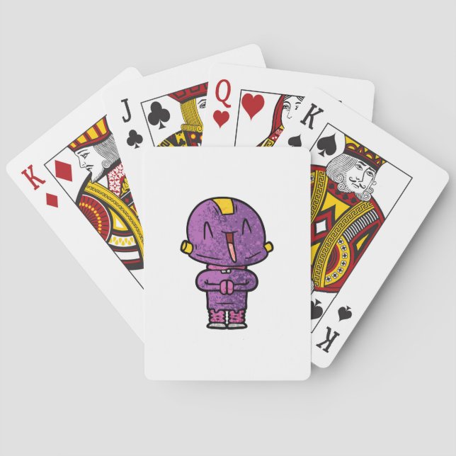 lila Alien Spielkarten (Rückseite)