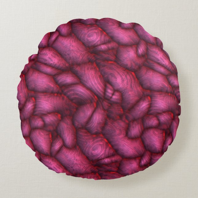 Lila Alien Steine abstrakte Textur Rundes Kissen (Vorderseite)