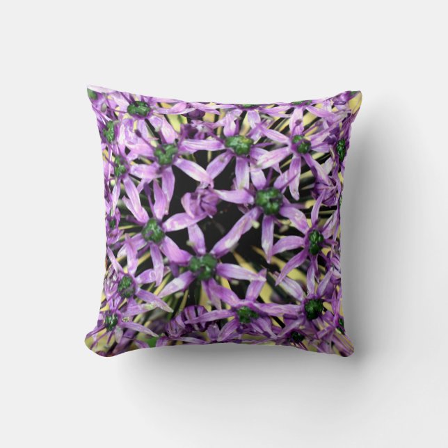 Lila Allium Blume Cushion  Kissen (Vorderseite)