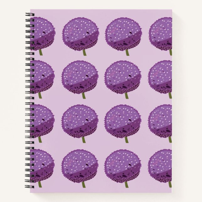 Lila Allium Blume Floral Notizbuch (Vorderseite)