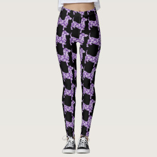 Lila Aloha-Dackel Leggings